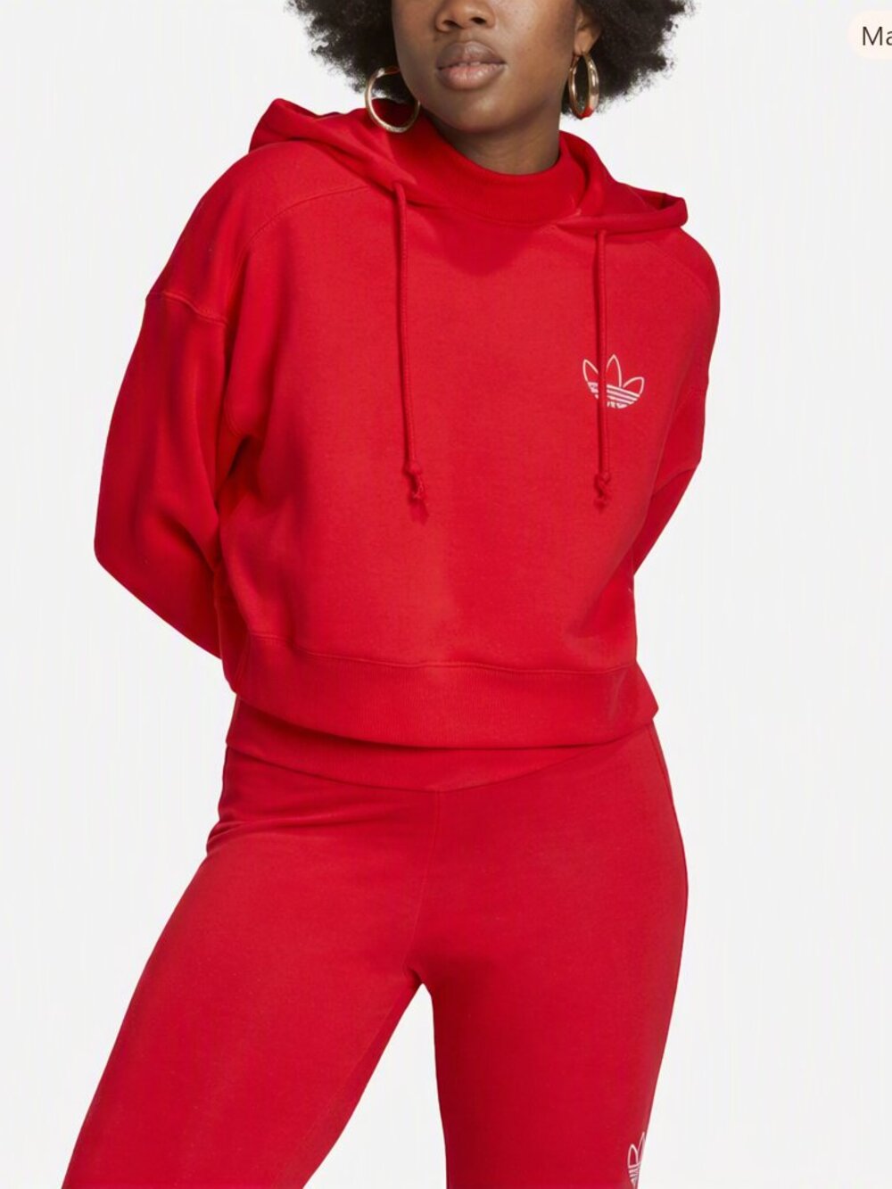 Adidas Womens Adidas Crop Hoodie - Womens Red Size L
